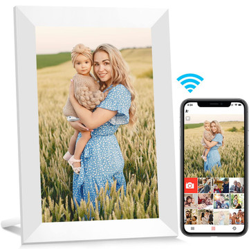 10.1 Inch WiFi Digital Picture Frame,IPS Touch Screen Smart Cloud Photo Frame with 16GB Storage,Easy Setup to Share Photos or Videos via Frameo APP,Auto-Rotate,Wall Mountable (White) product image 10.1 Inch WiFi Digital Picture Frame,IPS Touch Screen Smart Cloud Photo Frame with 16GB Storage,Easy Setup to Share Photos or Videos via Frameo APP,Auto-Rotate,Wall Mountable (White) product image