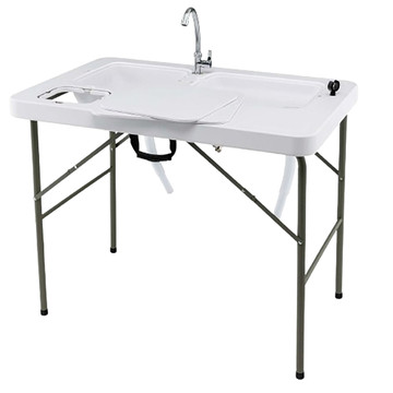 Folding Fish-Cleaning Table with 2 Sinks & 360-Degree Rotatable Faucet product image