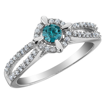 1/2 Carat (ctw) White and Blue Diamond Ring in Sterling Silver product image 1/2 Carat (ctw) White and Blue Diamond Ring in Sterling Silver product image