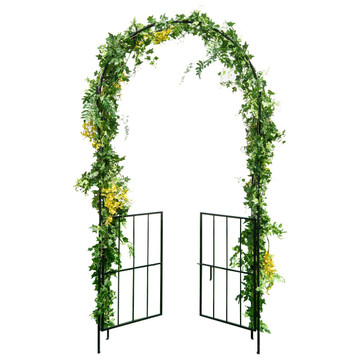 7.5 ft Patio Archway Garden Trellis with Gate  product image