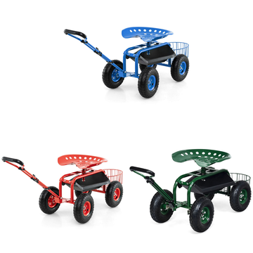 Heavy-Duty Garden Cart with Tool Tray & 360-Degree Swivel Seat product image Heavy-Duty Garden Cart with Tool Tray & 360-Degree Swivel Seat product image