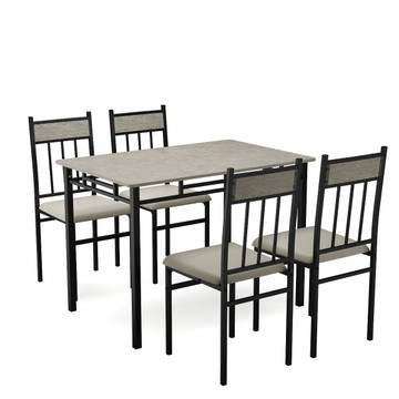 5-Piece Dining Set with Faux Marble Top Table product image