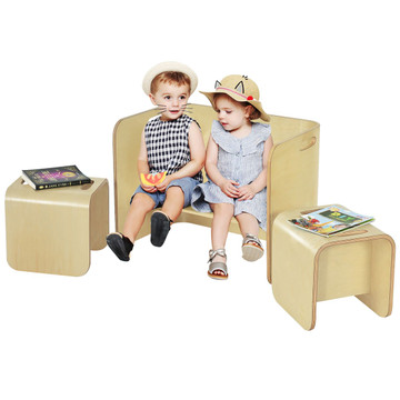 3-Piece Kids Wooden Table and Chairs Set  product image