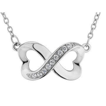 Infinite Love Double Heart Pendant Necklace in Sterling Silver product image Infinite Love Double Heart Pendant Necklace in Sterling Silver product image