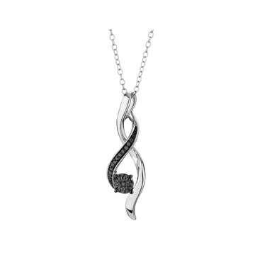 Black Diamond Infinity Pendant in Sterling Silver with Chain product image