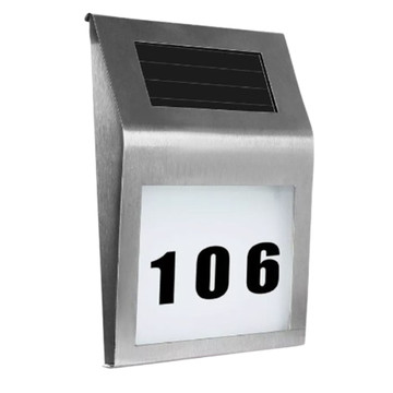 Solar Stainless Steel House Number Light with White LEDs product image