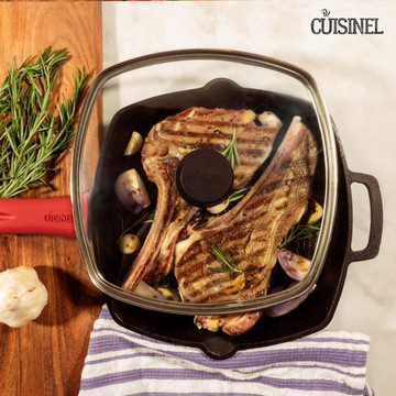Cuisinel 10.5" Cast Iron Square Grill Pan  product image Cuisinel 10.5" Cast Iron Square Grill Pan  product image