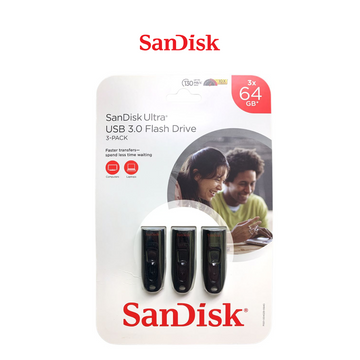 SanDisk Ultra High-Speed Performance USB 3.0 Flash Drive 64GB (3-Pack) product image