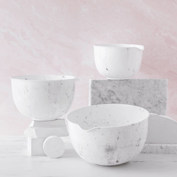 3-Piece Marbled Mixing Bowl Set with Pour Spouts product image