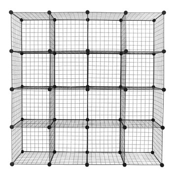 16-Cube Stackable Metal Grid Modular Shelves product image