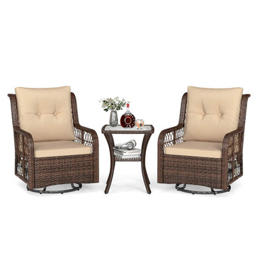 3-Piece Patio Furniture Set with 2-Tier Side Table and Cushions product image 3-Piece Patio Furniture Set with 2-Tier Side Table and Cushions product image