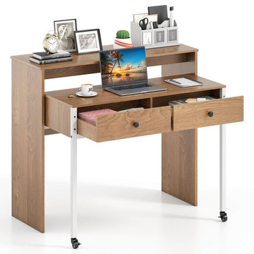 39.5" Expandable Rolling Computer Desk with Monitor Shelf product image