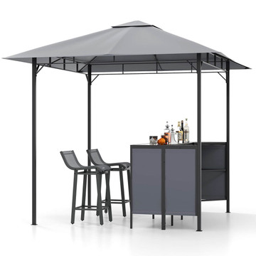 3-Piece Patio Bar Set with 2 Bar Stools and 2-Tier Vented Canopy product image