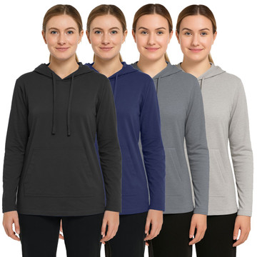 Women's Loose Fit, Lightweight Cotton Hoodie (3-Pack) product image