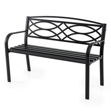 45.5" Outdoor Patio Garden Bench with Curved Armrests product image