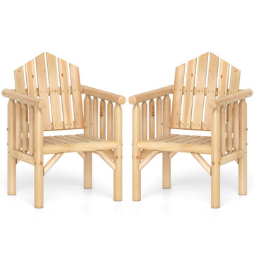 Outdoor Wood Armchair with Reclined Backrest product image