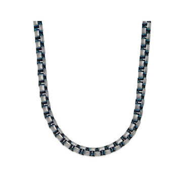 22" Blue-Plated Stainless Steel Rolo Chain Necklace product image