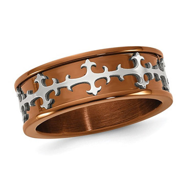 Men's Stainless Steel Cross Wedding Band Ring product image