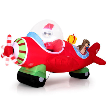 7.2 ft  LED Christmas Airplane Inflatable Decoration  product image