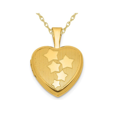 Yellow Plated Sterling Silver Stars Pendant Necklace Locket  product image