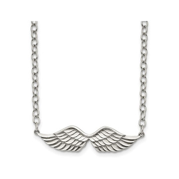 Stainless Steeel Angel Wing Charm Pendant Necklace with Chain product image