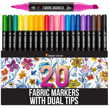 Permanent Dual Tip Fabric Markers (20 Colors) product image