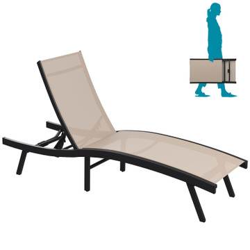 Outdoor Foldable Pool Chaise  Lounge Chairs  product image