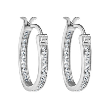 2/5 Carat (ctw) Crystal Hoop Earrings in Sterling Silver product image