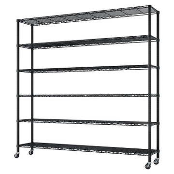 6-Tier Steel Shelving Unit with Wheels product image