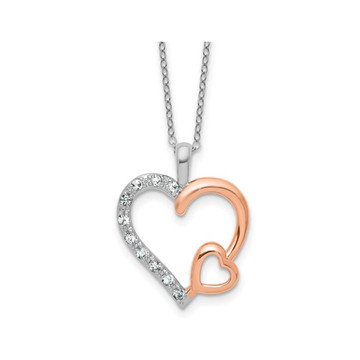 Rose Plated Heart Pendant Necklace with Chain  product image