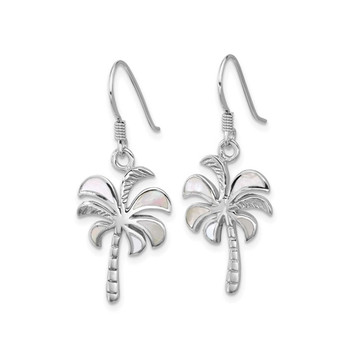 Mother of Pearl Palm Tree Earrings in Sterling Silver product image