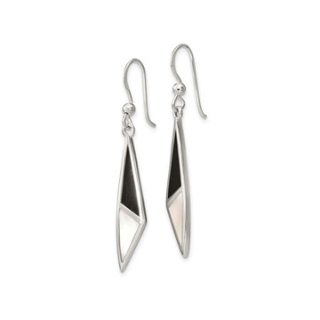 Onyx and Mother of Pearl Dangle Earrings in Sterling Silver product image