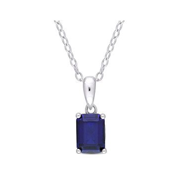 1.59 Carat (ctw) Lab-Created Sapphire Pendant Necklace product image
