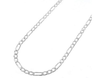 Sterling Silver Italian 3mm Figaro Link Chain Necklace product image