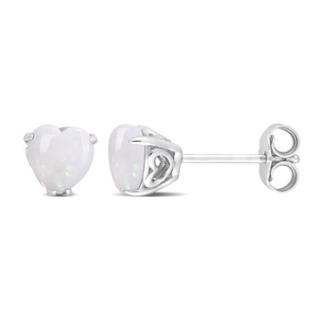 1.00 Carat (ctw) Opal Solitaire Stud Heart Earrings product image