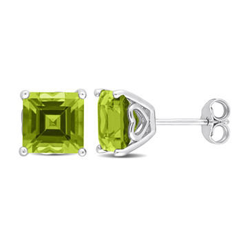 4.80 Carat (ctw) Square Peridot Solitaire Stud Earrings  product image