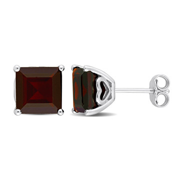 6.20 Carat (ctw) Garnet Princess-Cut Solitaire Stud Earrings product image