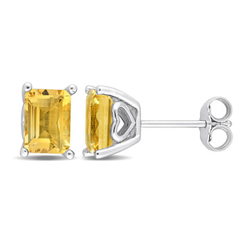 2.20 Carat (ctw) Citrine Emerald-Cut Solitaire Earrings product image