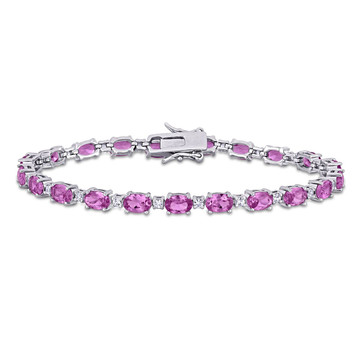 14.00 Carat (ctw) Lab-Created Pink and White Sapphire Bracelet product image