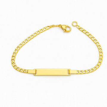 Gold-Plated ID Bracelet with Cuban Link Chain product image