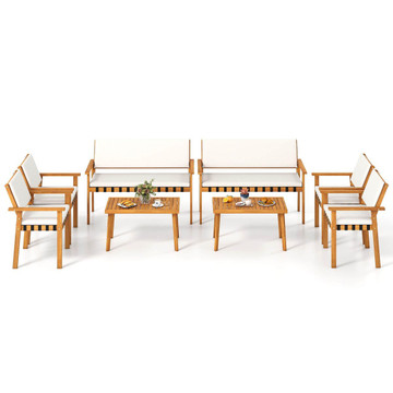 8-Piece Wood Furniture Set with Coffee Table product image