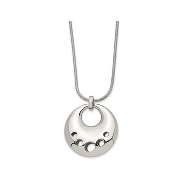 Stainless Steel Polished Circle Cut-Out Necklace (24 Inches) product image