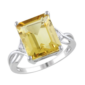 Citrine and White Topaz 6.63 Carat (ctw) Infinity Ring product image