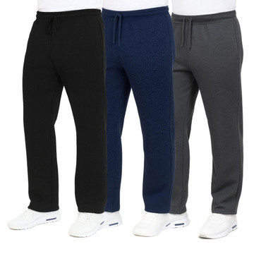 Men's Slim Fit Open Bottom Fleece Jogger Sweatpants (3-Pack) product image