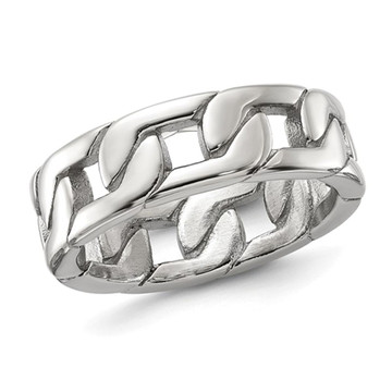 Men's Stainless Steel Chain Link Band Ring (7mm) product image