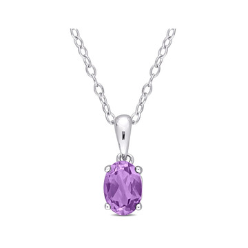 7/10 Carat (ctw) Amethyst Solitaire Oval Necklace product image