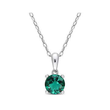 4/5 Carat (ctw) Lab-Created Emerald Solitaire Pendant Necklace product image