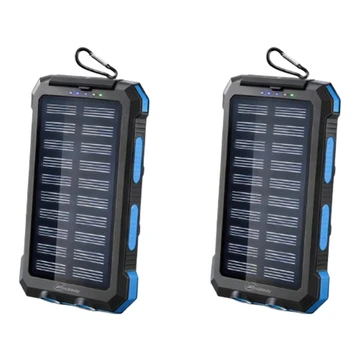 10,000mAh Solar Charger Dual USB + Type‑C/Micro USB Ports (2‑Pack ) product image