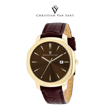 Christian Van Sant Men's Octavius Slim Brown Dial Watch product image