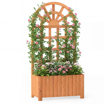 Wooden Raised Garden Bed with Trellis (1 or 2-Pack) product image